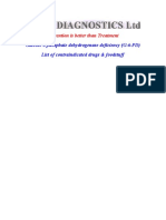 Glucose 6 Phosphate Dehydrogenase Deficiency (G-6-PD) List of Contraindicated Drugs & Foodstuff