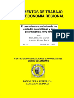 A063 - DTSER - 18 - Galvis y Meisel (2000) - Crecimiento Económico de Las Ciudades Colombianas 1973 - 1998