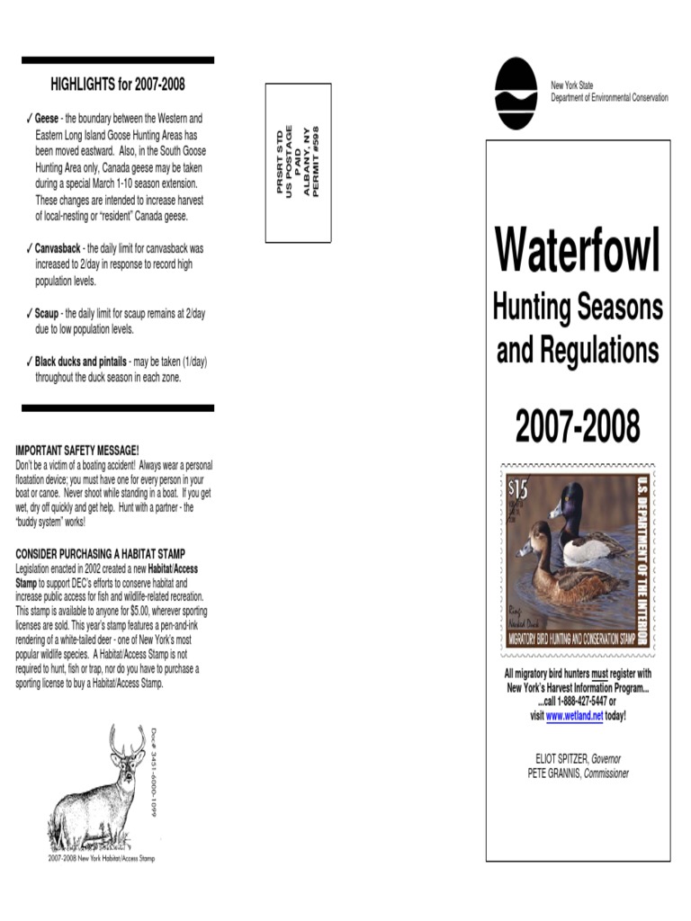 Waterfowl Hunting Seasons and Regulations PDF Hunting Duck