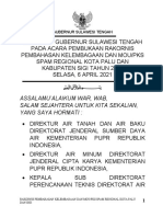 6 April 2021 - Sambutan Rakornis Pembahasan Kelembagaan Dan Mou PKS Spam Regional Palu Dan Sigi