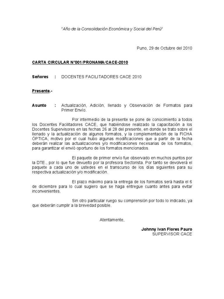 Em Que Local Esse Tipo De Carta Circular