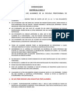 Comunicado de Matricula 2021-Ii