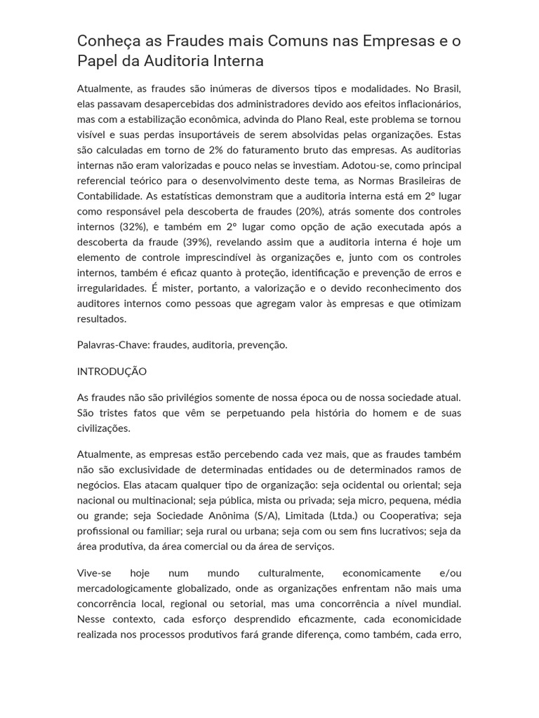 Conheça As Fraudes Mais Comuns Nas Empresas e o Papel Da Auditoria ...
