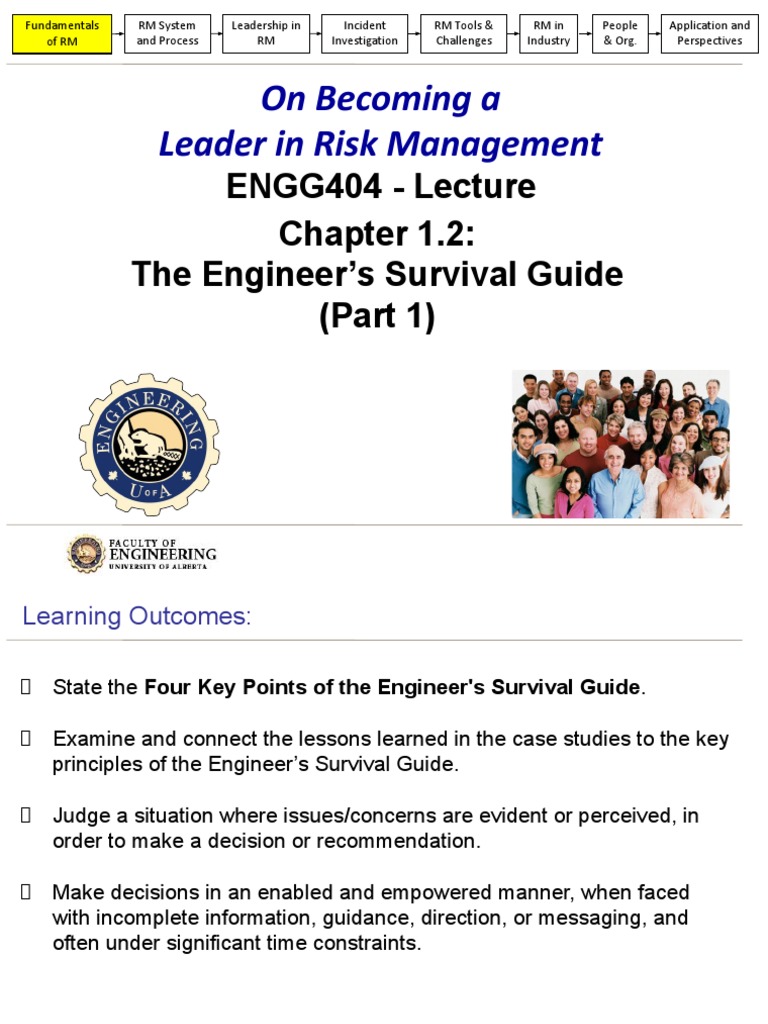 05 Ch1.2 Engineers Survival Guide PT 1 v20210831 SV PDF Risk Management Risk