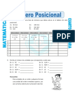 Ficha Tablero Posicional para Cuarto de Primaria