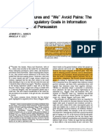 "I" Seek Pleasures and "We" Avoid Pains: The Role of Self-Regulatory Goals in Information Processing and Persuasion