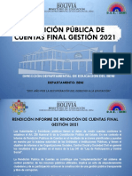 Rendición de Cuentas DDE-Beni 2021