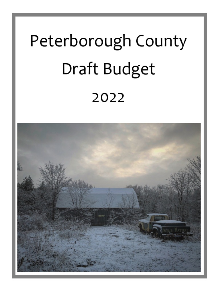 2022 Peterborough County Draft Budget PDF Taxes Property Tax
