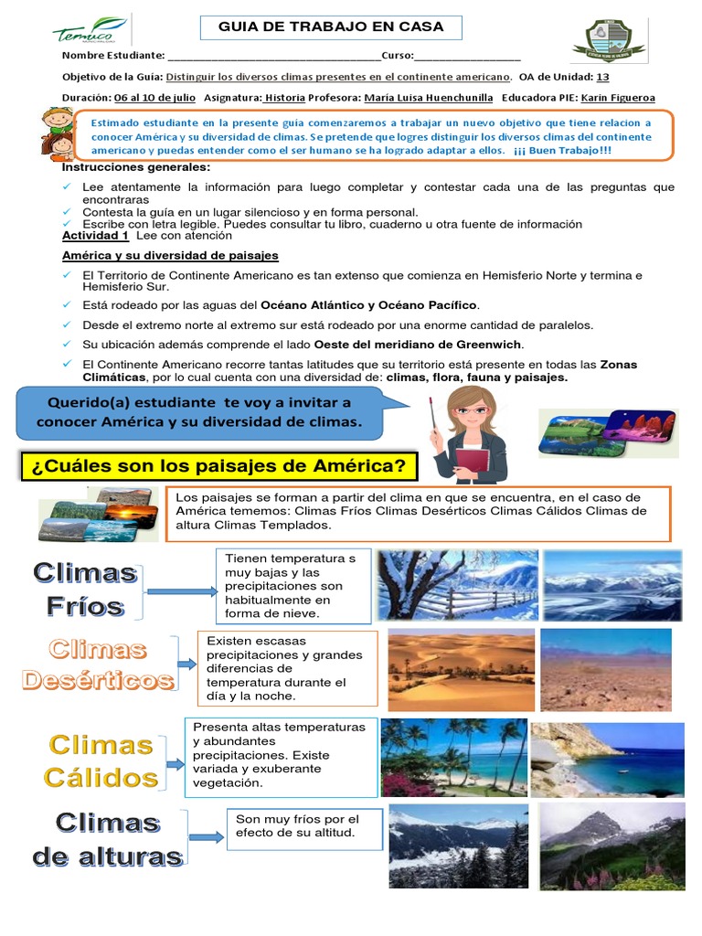 Climas y paisajes de América | PDF | Clima | Américas