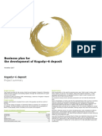 Business Plan for the Development of Kogadyr-6 Deposit
