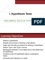 Hypothesis Testing for Population Means