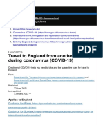 Travel To England From Another Country During Coronavirus (COVID-19) - GOV - Uk