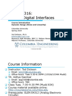 ELEN E6316: Analog-Digital Interfaces: Course Introduction Dynamic Range (Noise and Linearity)