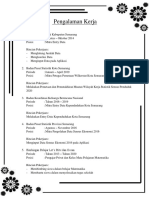 Curriculum Vitae Pengalaman Kerja