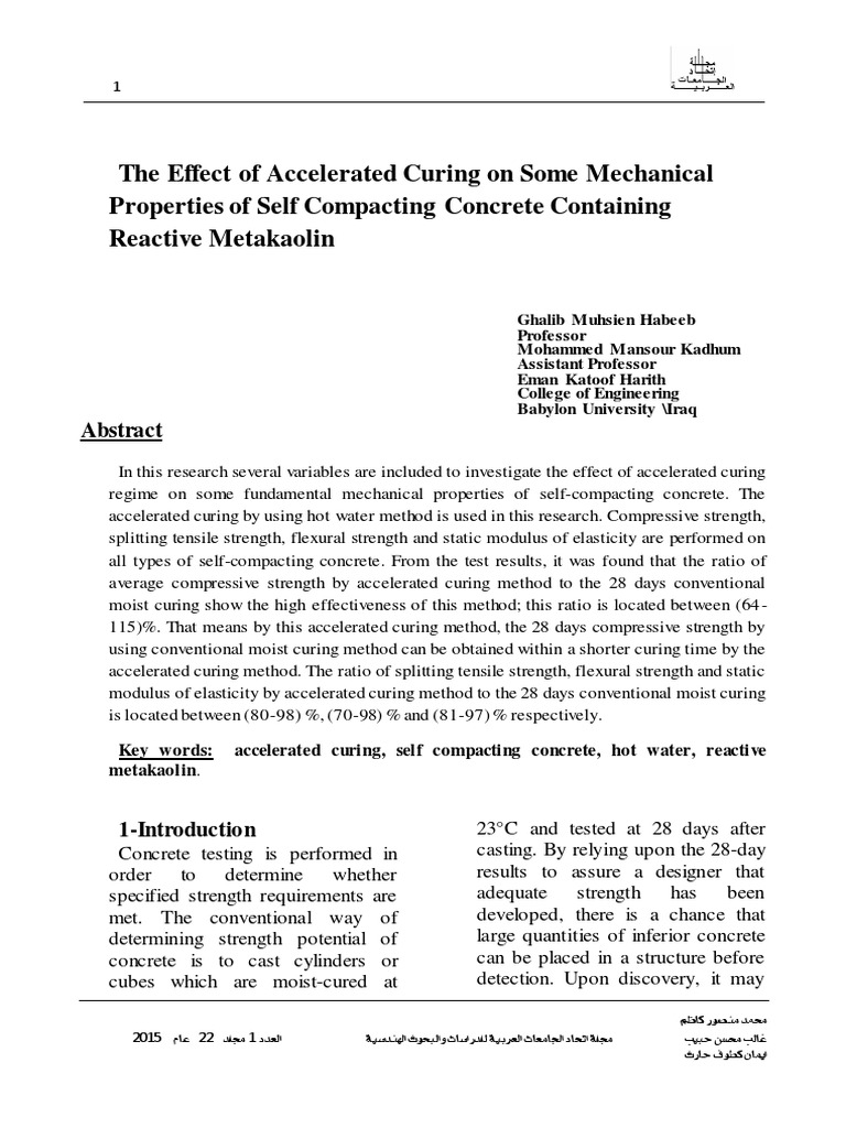 Accelerated Curing Effects on Concrete | PDF | Concrete | Strength Of ...