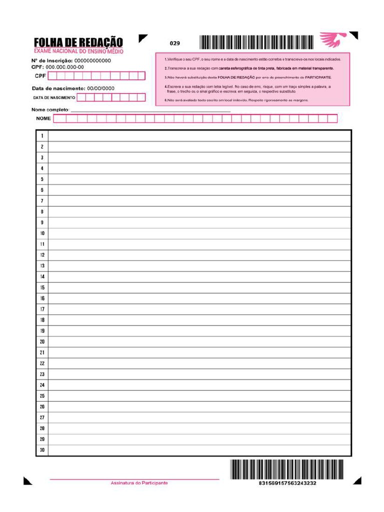 Folha Redação ENEM OFICIAL | PDF