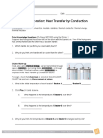 Student Exploration: Heat Transfer by Conduction