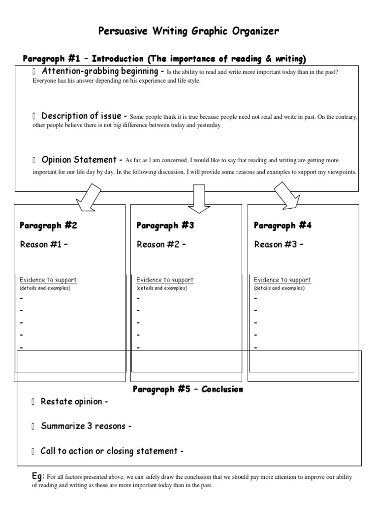 Persuasive Writing Graphic Organizer: Attention-Grabbing Beginning | PDF