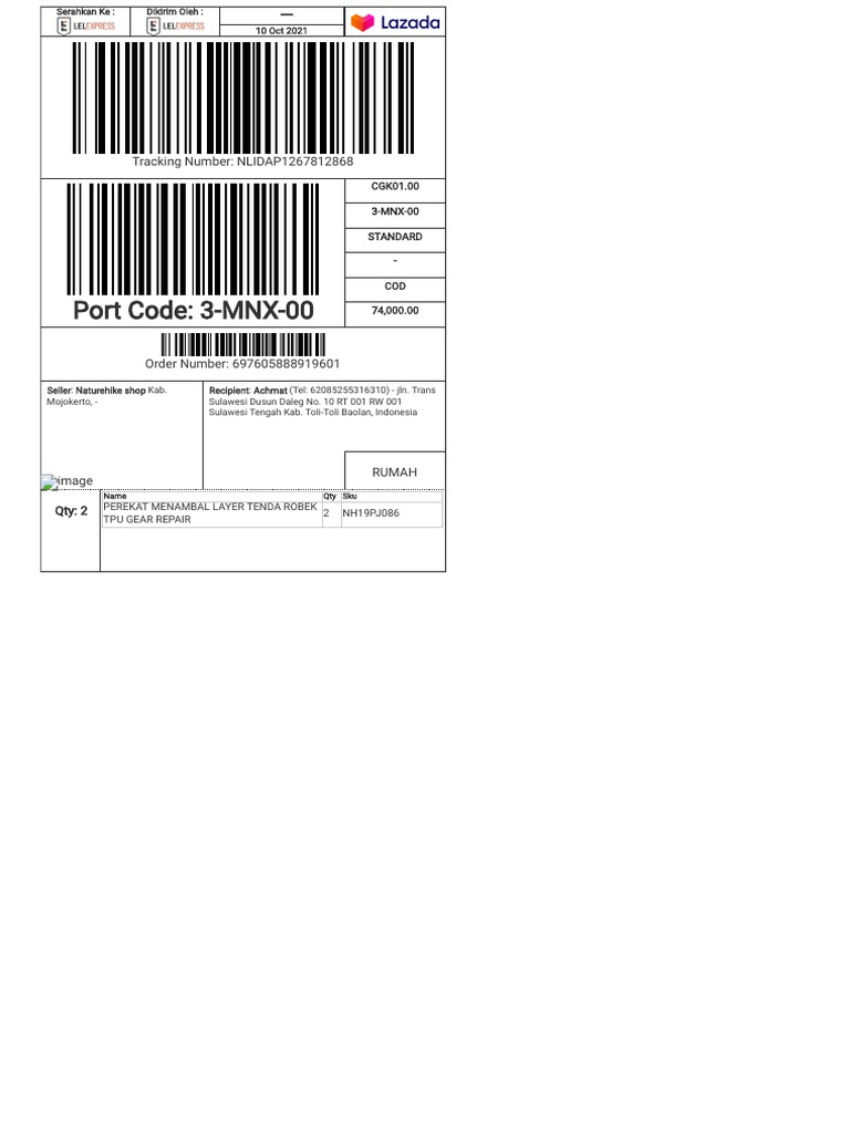 MNX Tracking Details for Order 6976058889 | PDF