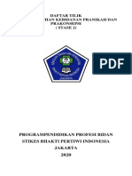 DAFTAR TILIK Praktik Asuhan Kebidanan Pranikah Dan Prakonsepsi (STASE 2)