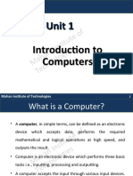 Unit 1 Introduction To Computers: Tut Eo F Ies