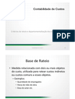 Criterios de Rateio e Departamentalizacao Dos Custos Videoaula 6