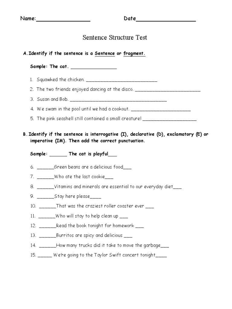 sentence-structure-test-name-date-pdf-sentence-linguistics