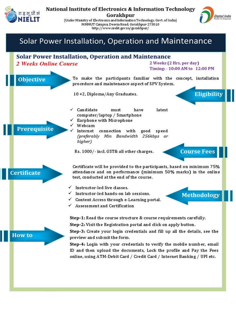 Solar PV Installation & Maintenance Course | PDF | Solar Power ...