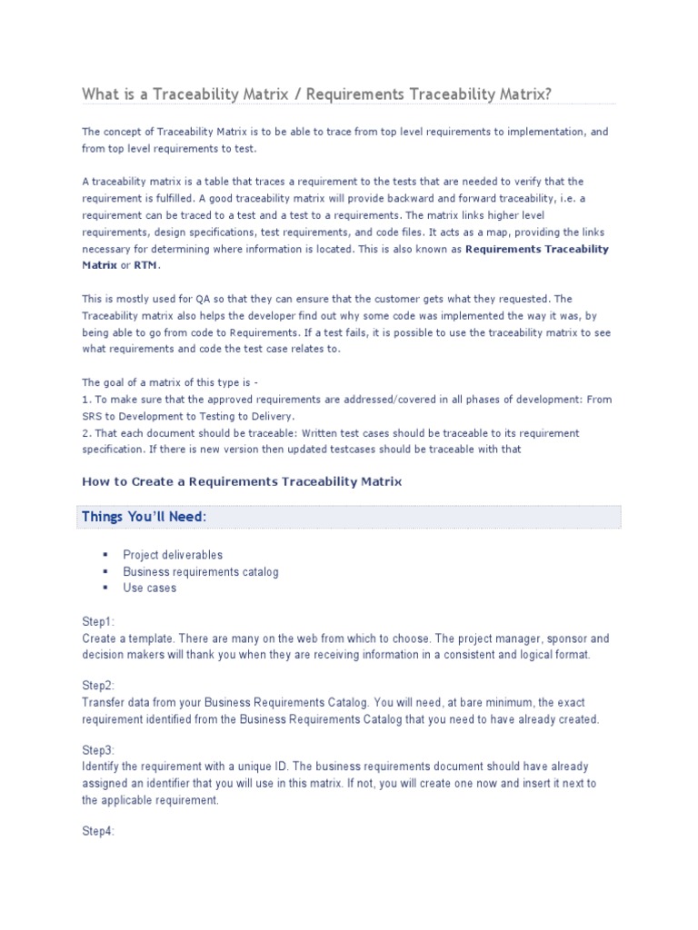 Understanding Forward Traceability Matrix | PDF | Computing | Identifier