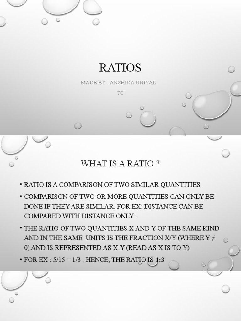 Understanding Ratios and Their Applications | PDF