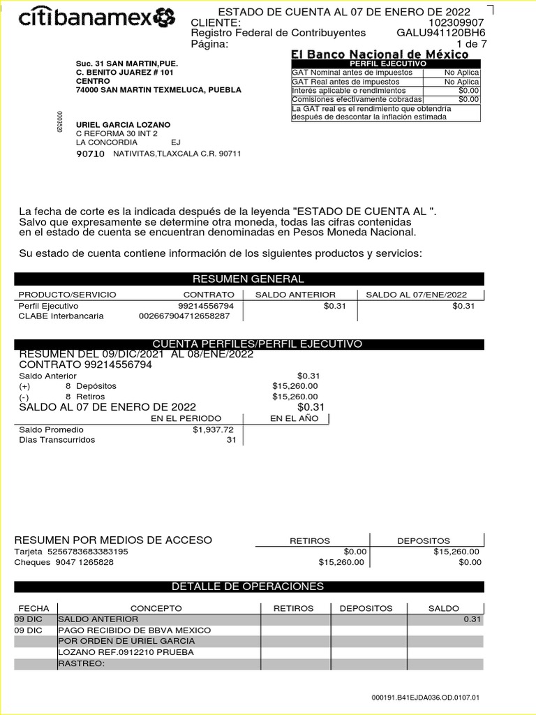 Estado de Cuenta Enero PDF Economias Pagos