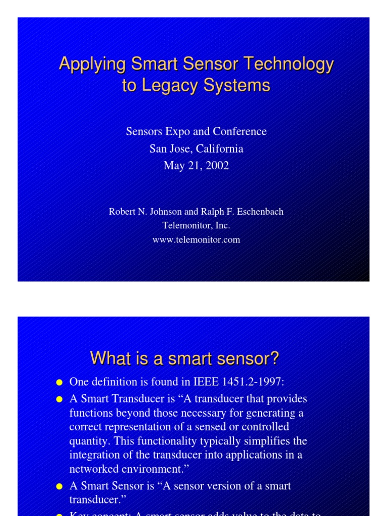 Applying Smart Sensor Technology To Legacy Systems | PDF | Computer ...