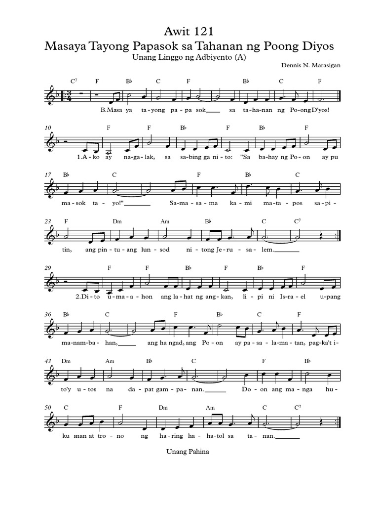 Marasigan Awit 121 | PDF
