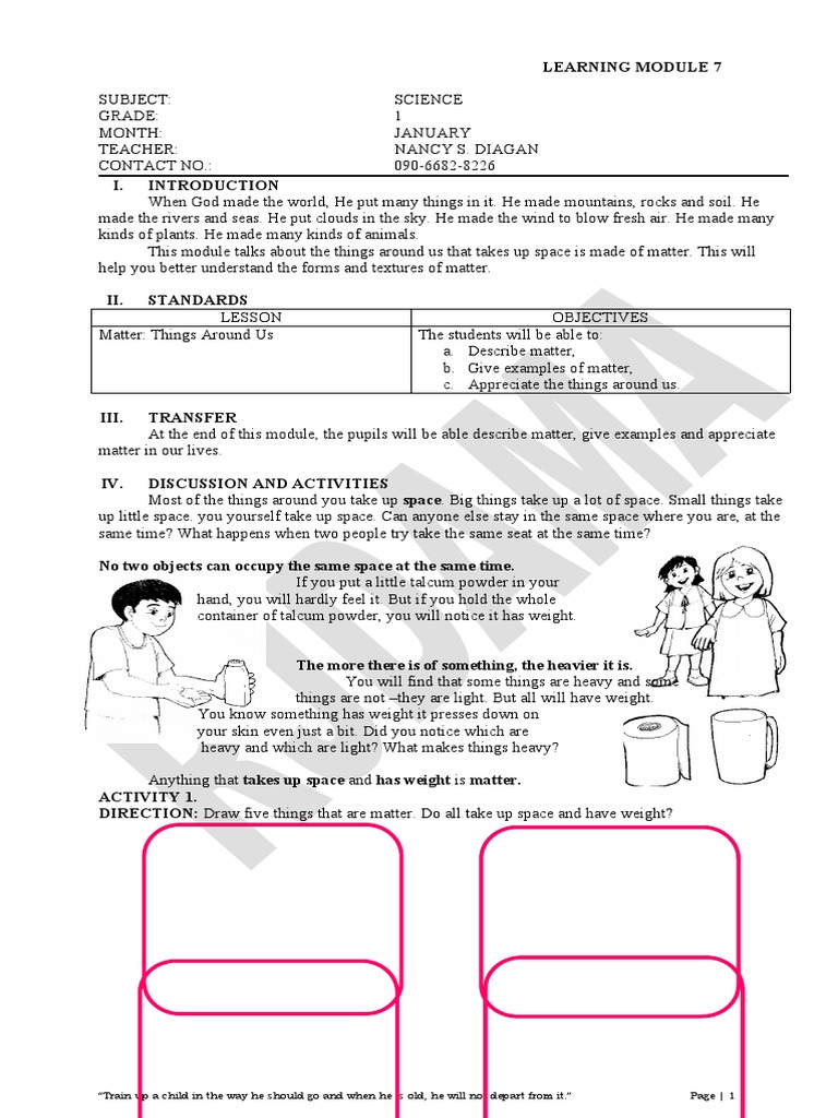 Understanding the States of Matter A First Grade Science Module on