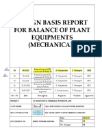 Design Basis Report For Balance of Plant Equipments (Mechanical)