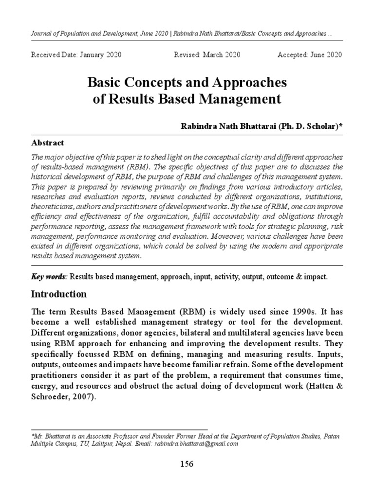 Results-Based Management Concepts Explained | PDF | Evaluation ...