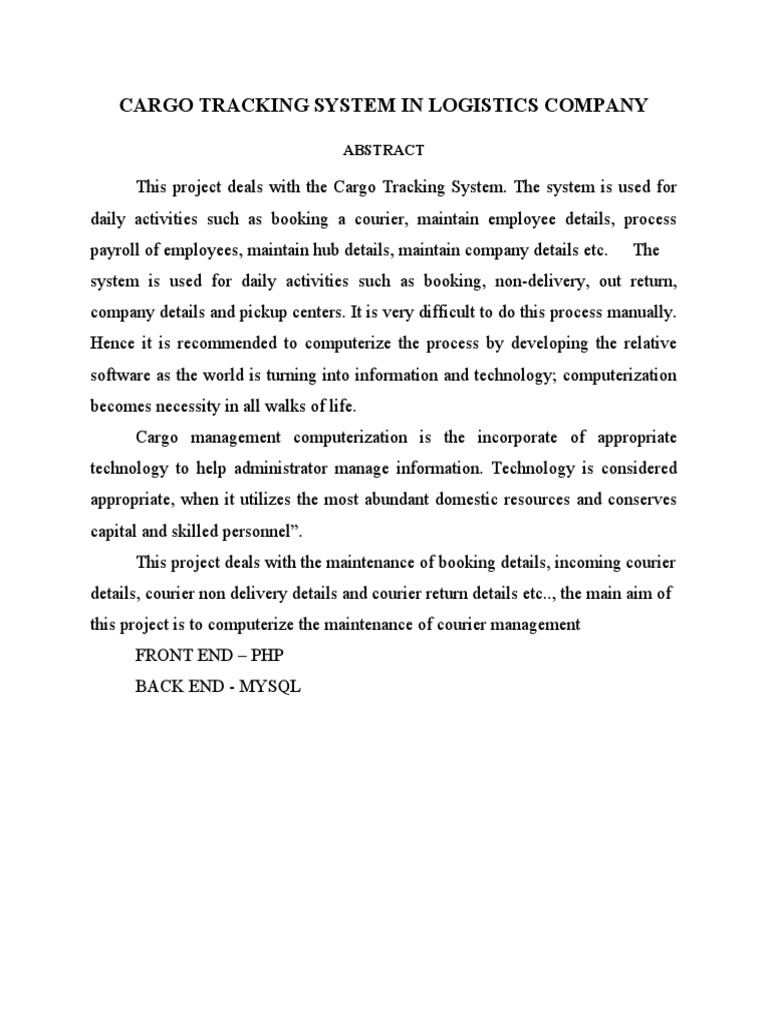 Cargo Tracking System | PDF | Software Testing | Unit Testing