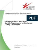 Technical Notes MECH 001: Specific Requirements For Mechanical Testing Laboratories