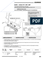 РУКОВОДСТВО ПО МОНТАЖУ Arès 617, 657, 697 Mit Aigner Fronthydraulik ab Serien-Nr. 1681