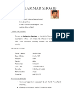 Muhammad Shoaib's Resume