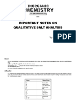 Important Notes on Salt Analysis