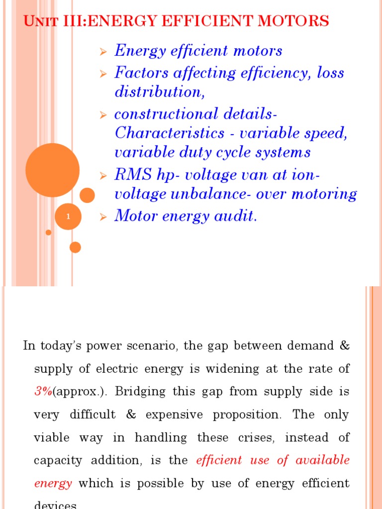 Energy Efficient Motors Overview | PDF | Electric Motor | Metrology