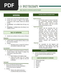 Basic Concepts of Nutrition - Nutrition and Diet Therapy