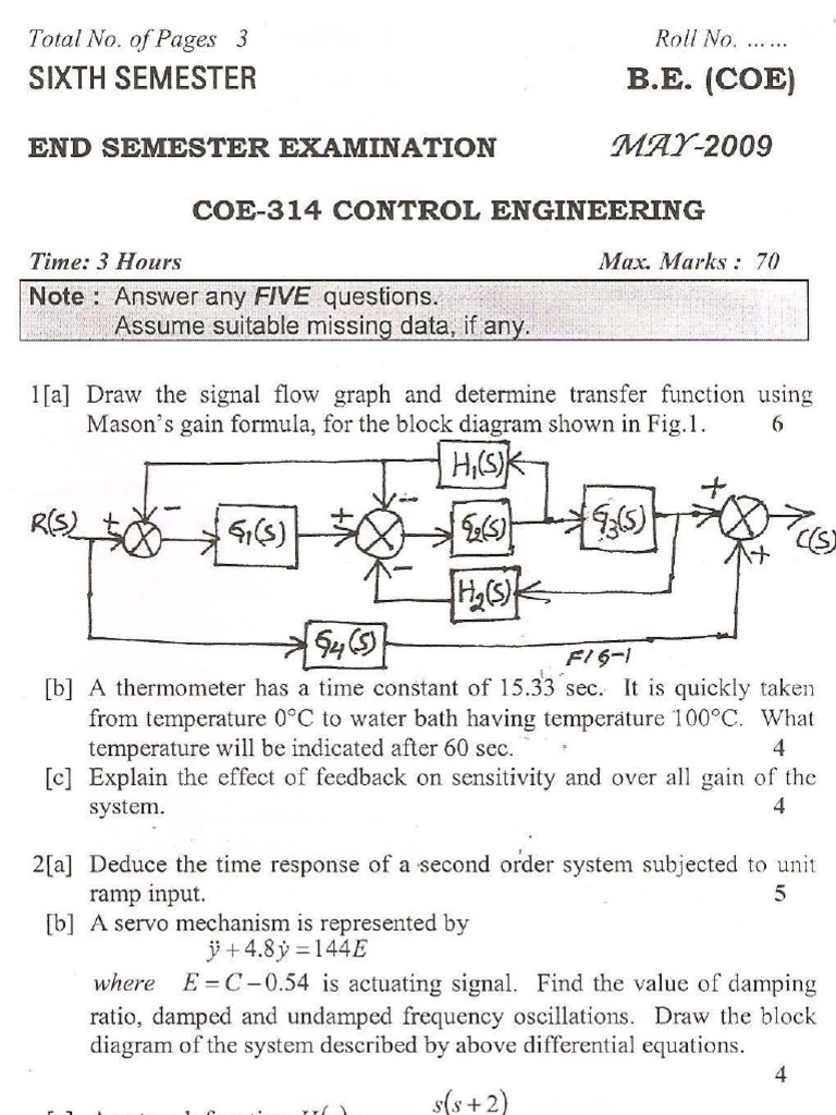 COE Formula in Control Engineering Exam | PDF | Relational Model ...