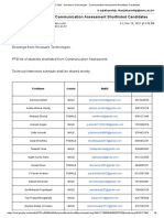 MREC Mail - Hexaware Technologies - Communication Assessment Shortlisted Candidates