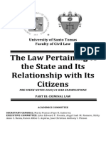 The Law Pertaining To The State and Its Relationship With Its Citizens