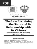 2021 UST Pre Week The Law Pertaining To The State and Its Relationship