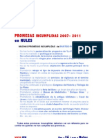 PROMESAS INCUMPLIDAS 2007 - 2011 en NULES