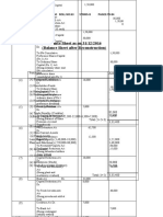 Balance Sheet As On 31/12/2016 (Balance Sheet After Reconstruction)