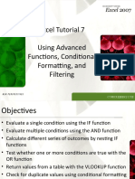 Excel Tutorial 7 Using Advanced Functions, Conditional Formatting, and Filtering